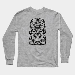 Aztec mask face #6 Long Sleeve T-Shirt